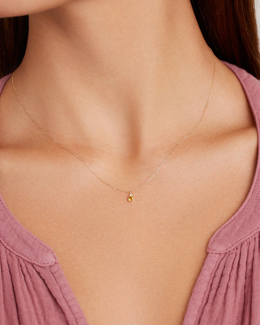14k Gold Birthstone Necklace - Image 8