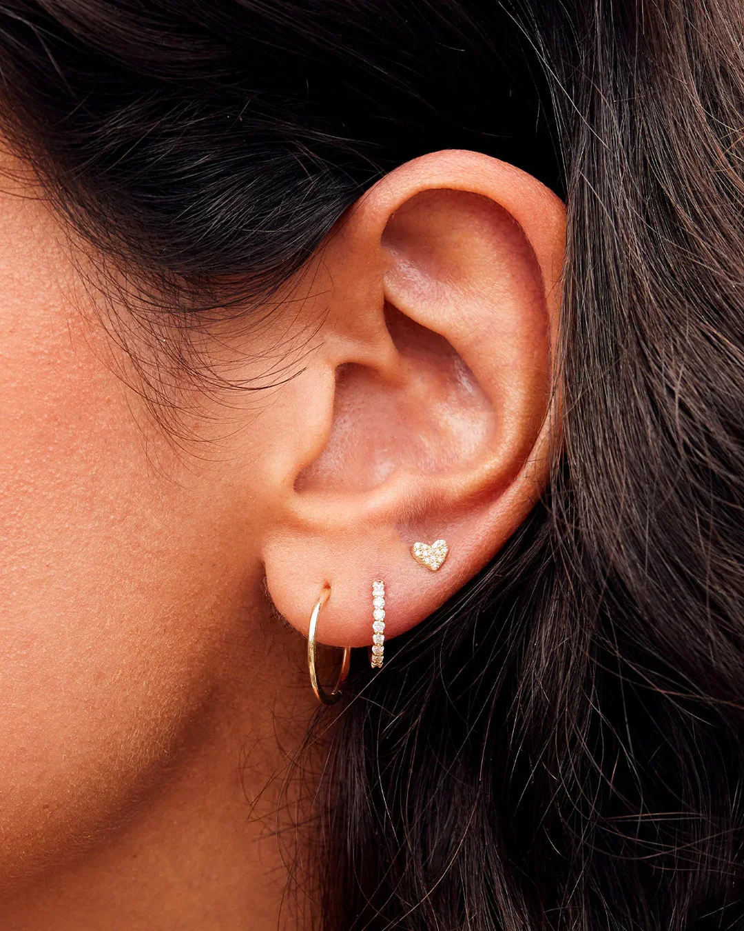 Diamond Pavé Heart Studs - Image 4