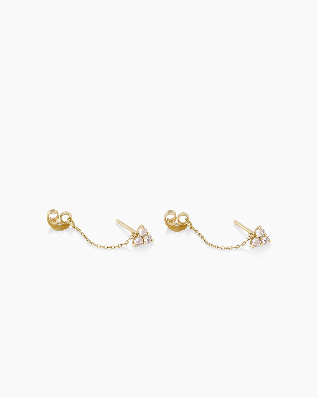 White Sapphire Chain Huggies - Image 4